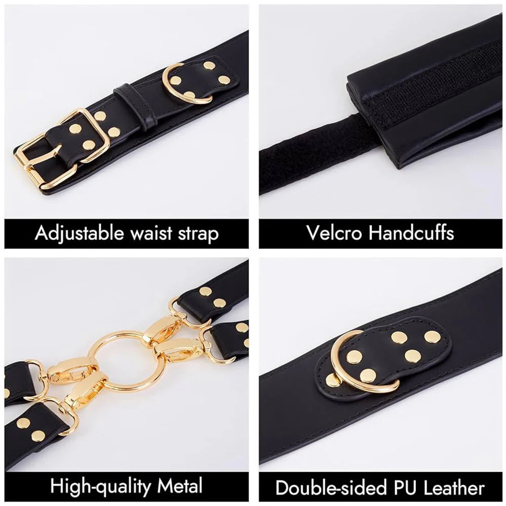 Premium Leather Bondage Harnes Set