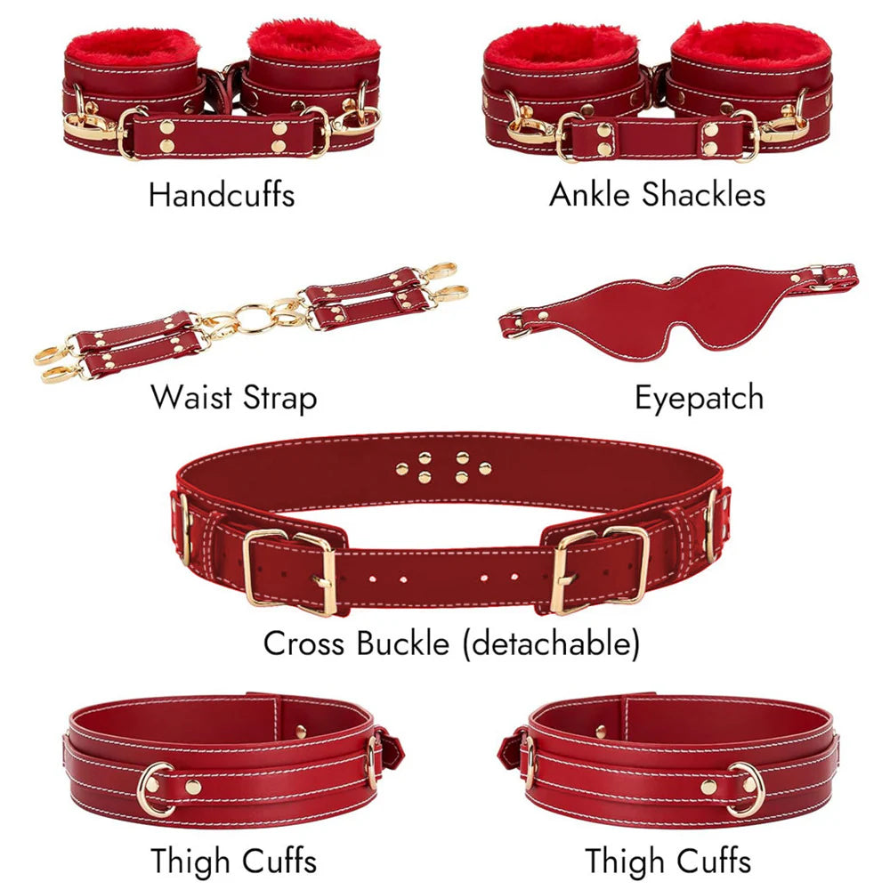 Premium Leather Bondage Harnes Set