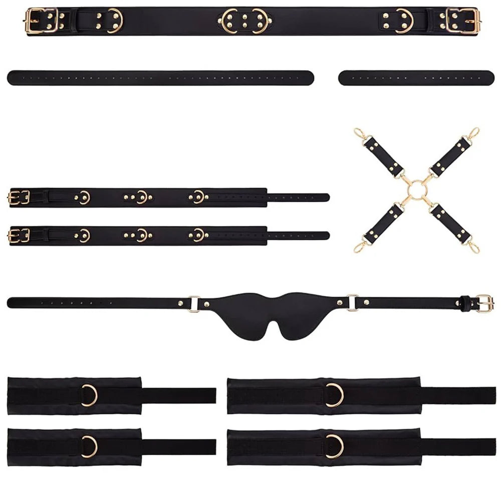 Premium Leather Bondage Harnes Set