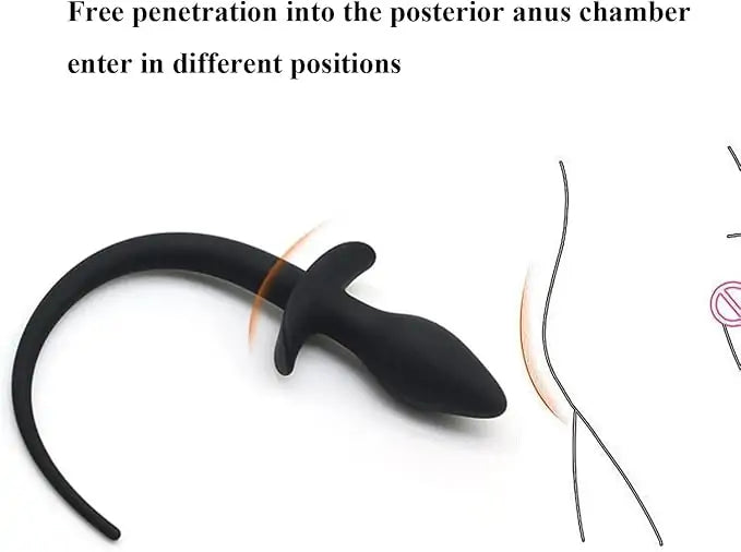 Puppy Tail Butt Plug Silicone Toy