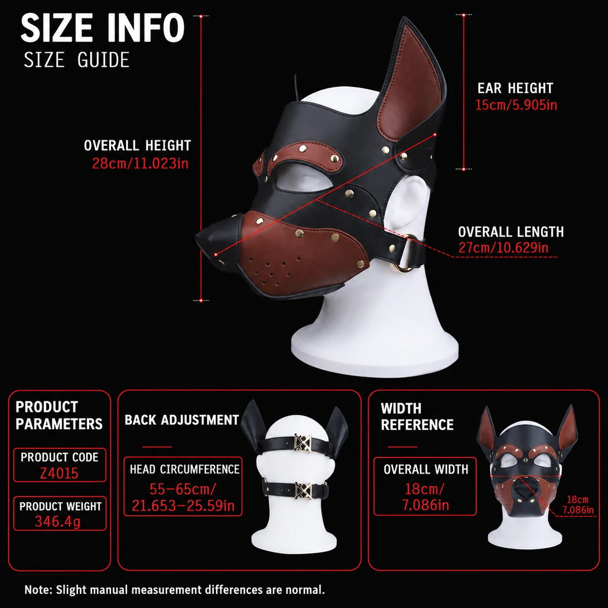 Puppy Play Hood – Adjustable BDSM Animal Mask