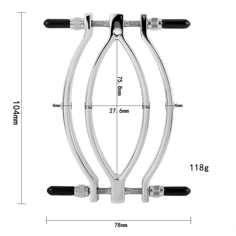 Pussy Leash - Steel Labia Spread Clamp Set
