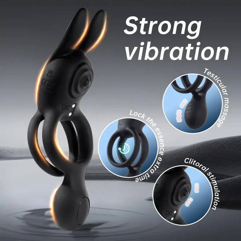 Rabbit Cock Ring - Penis Egg Double Vibration
