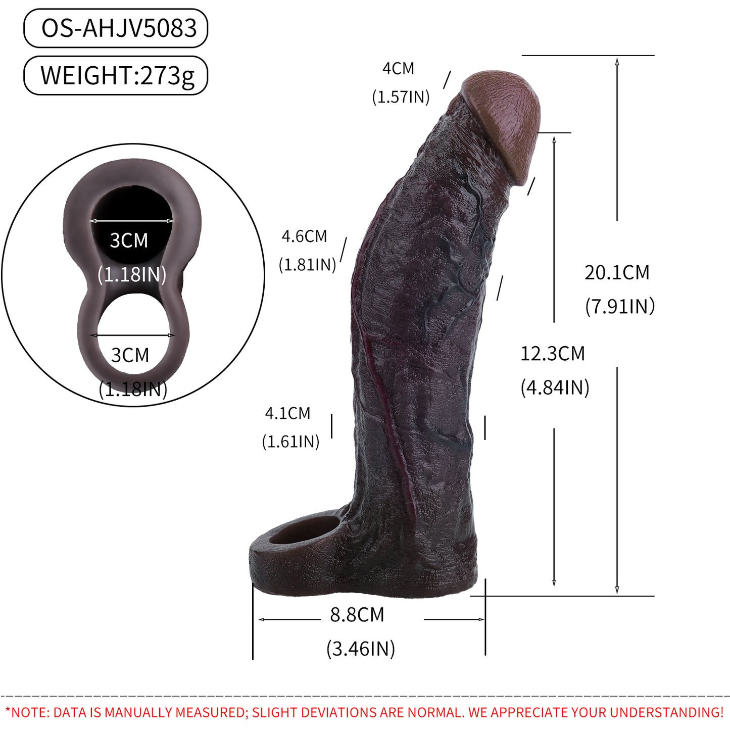 Realistic Black Vibrating Penis Sleeve