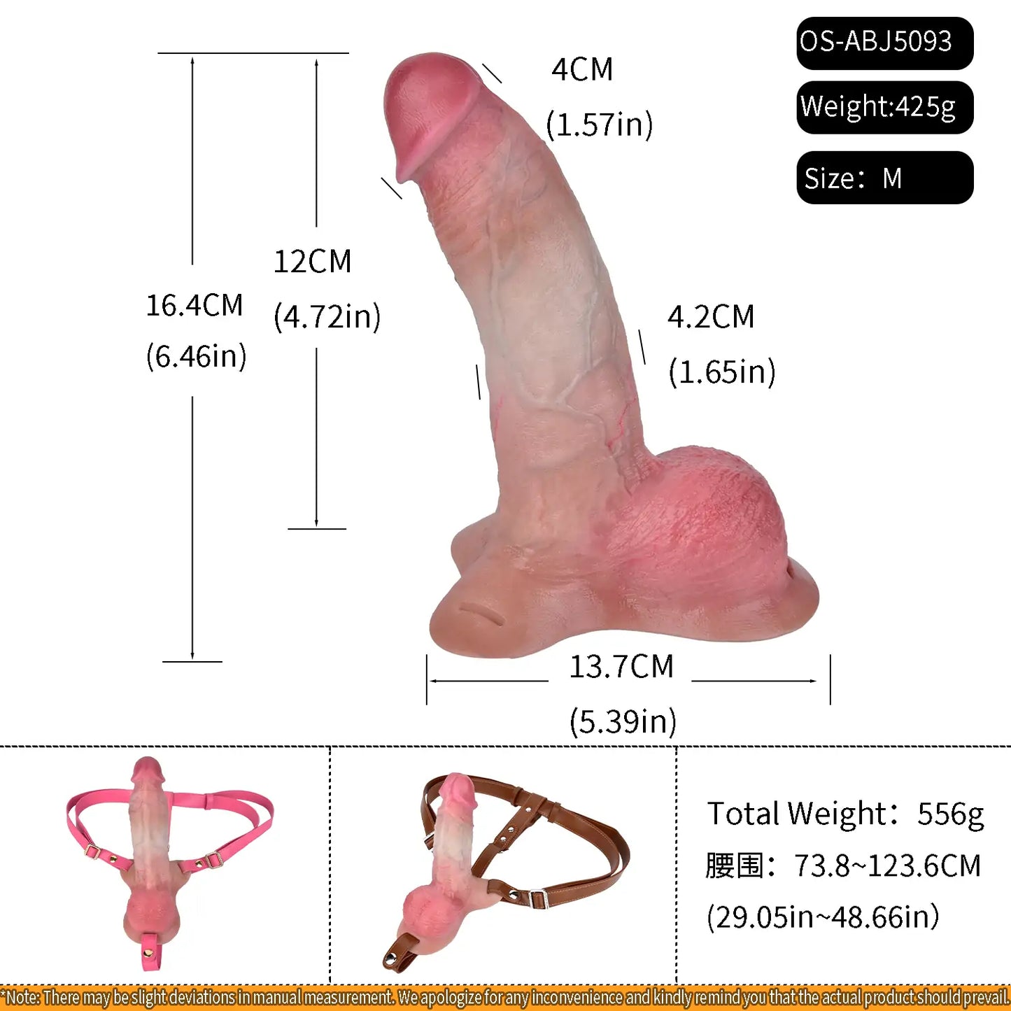 Realistic Double-Layer Silicone Strap-on Dildo