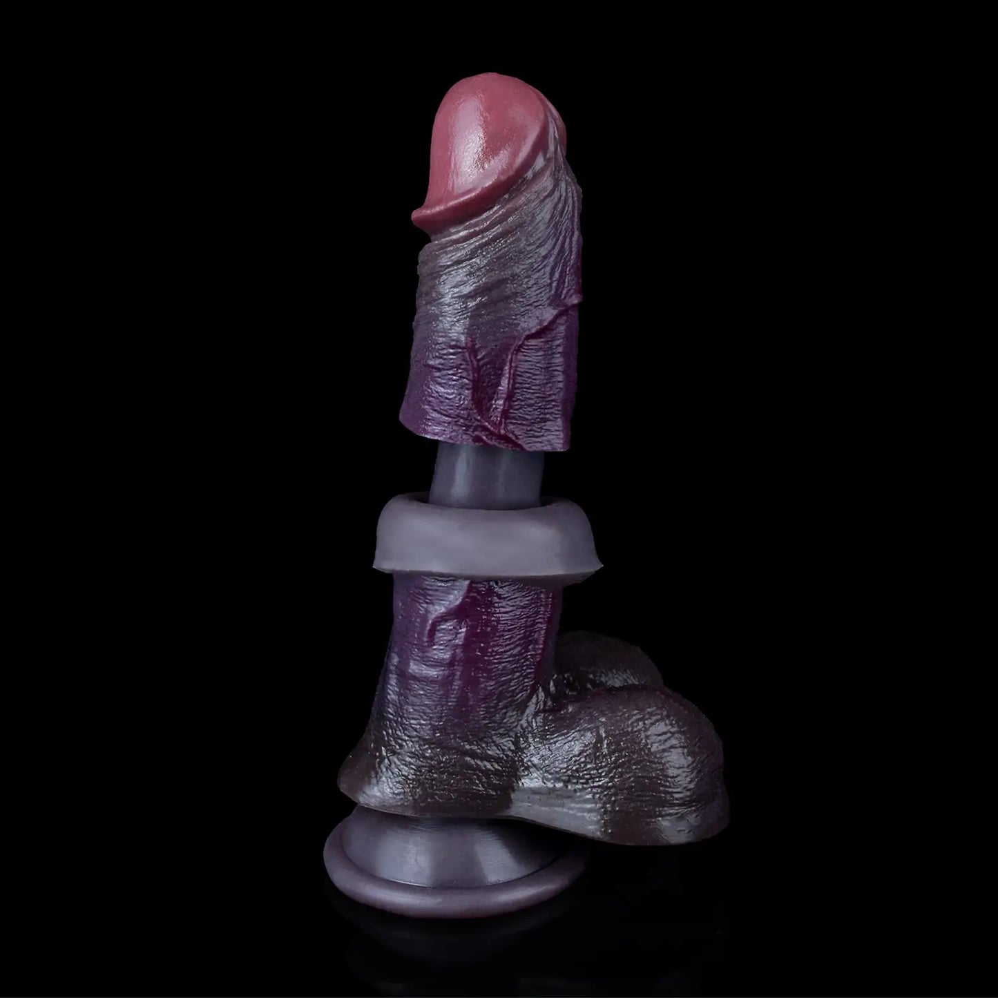 Realistic Dual-Layer Silicone Black Dildo