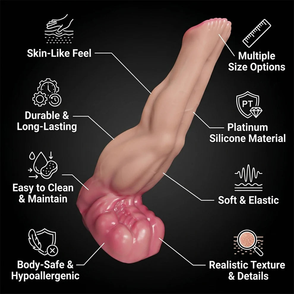 Realistic Fantasy Silicone Muscle Leg Dildo 5 Size