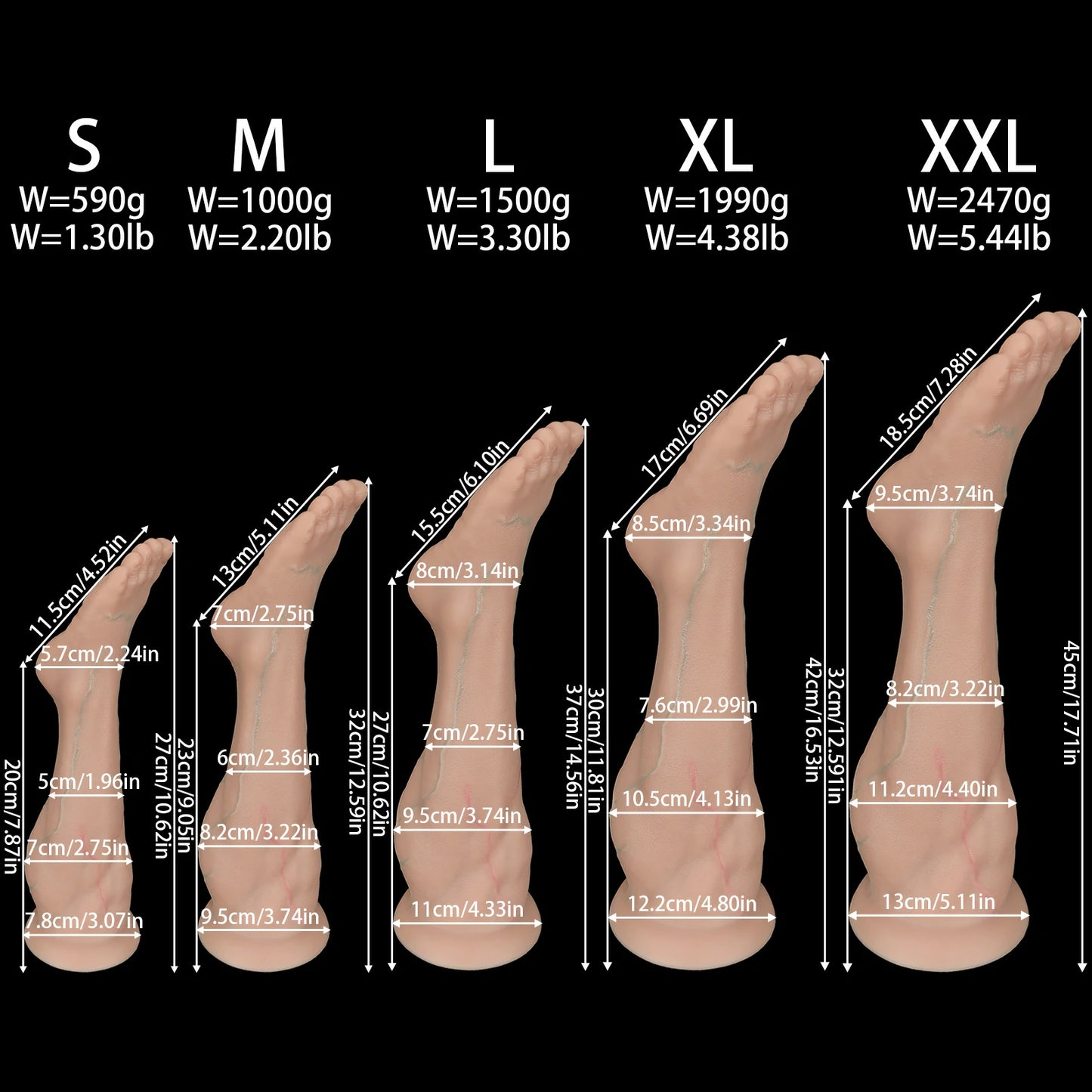 Realistic Foot Anal Dildo With Suction Cup