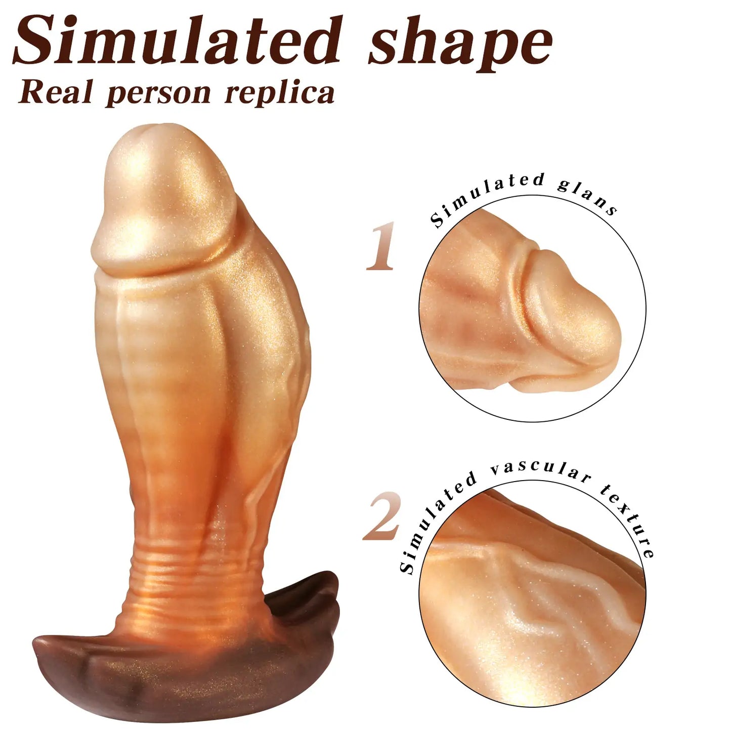 Realistic Gold Thick Butt Plug