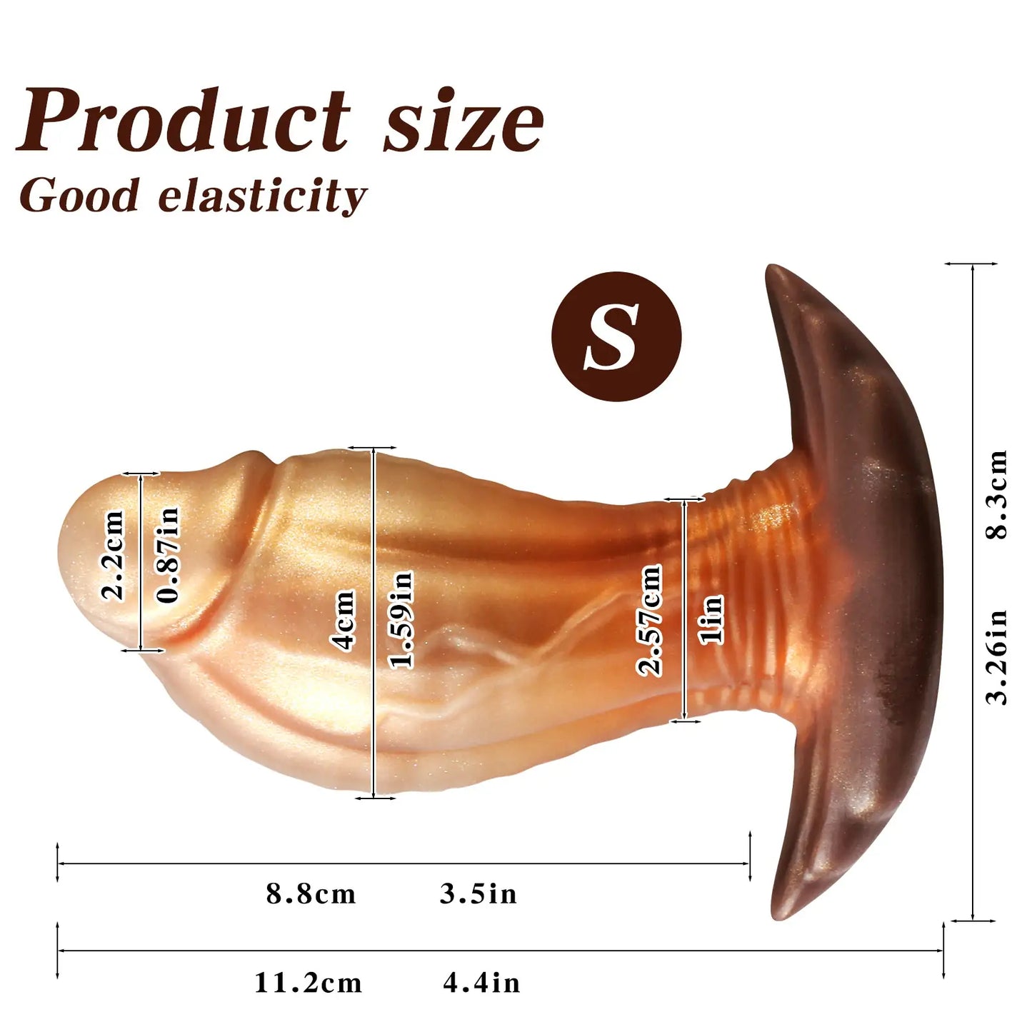 Realistic Gold Thick Butt Plug