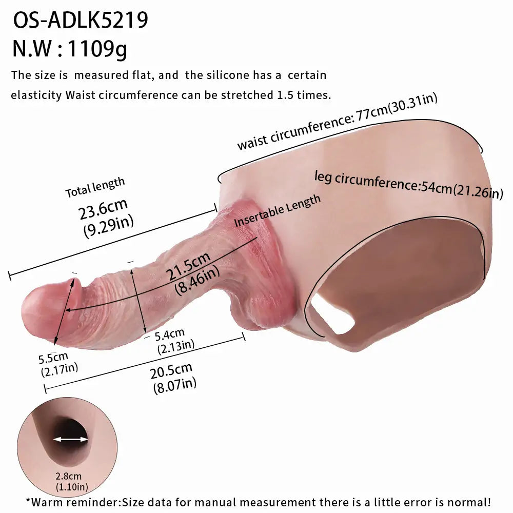 Realistic Hollow Strap-On Silicone Dildo