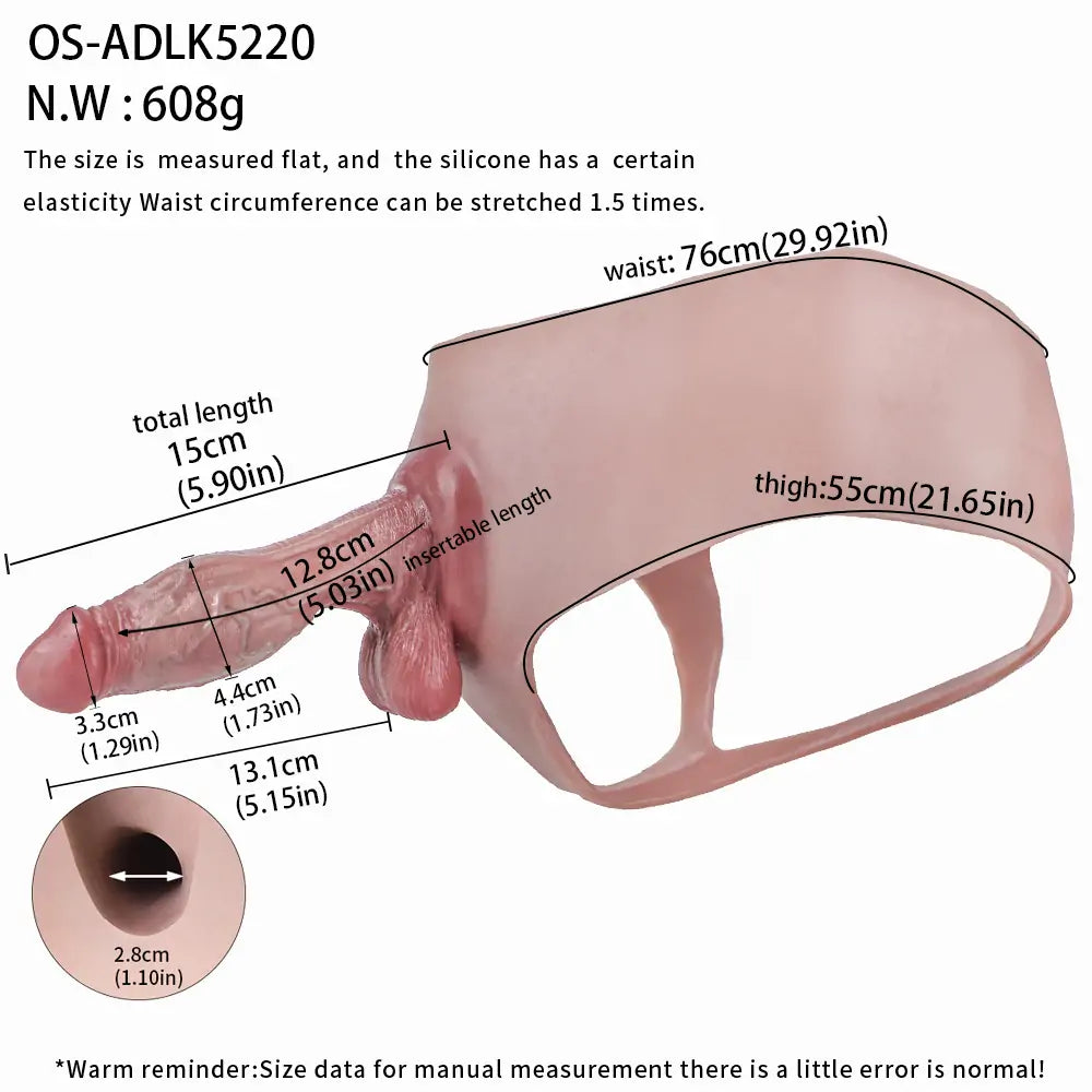 Realistic Hollow Strap-On Silicone Dildo