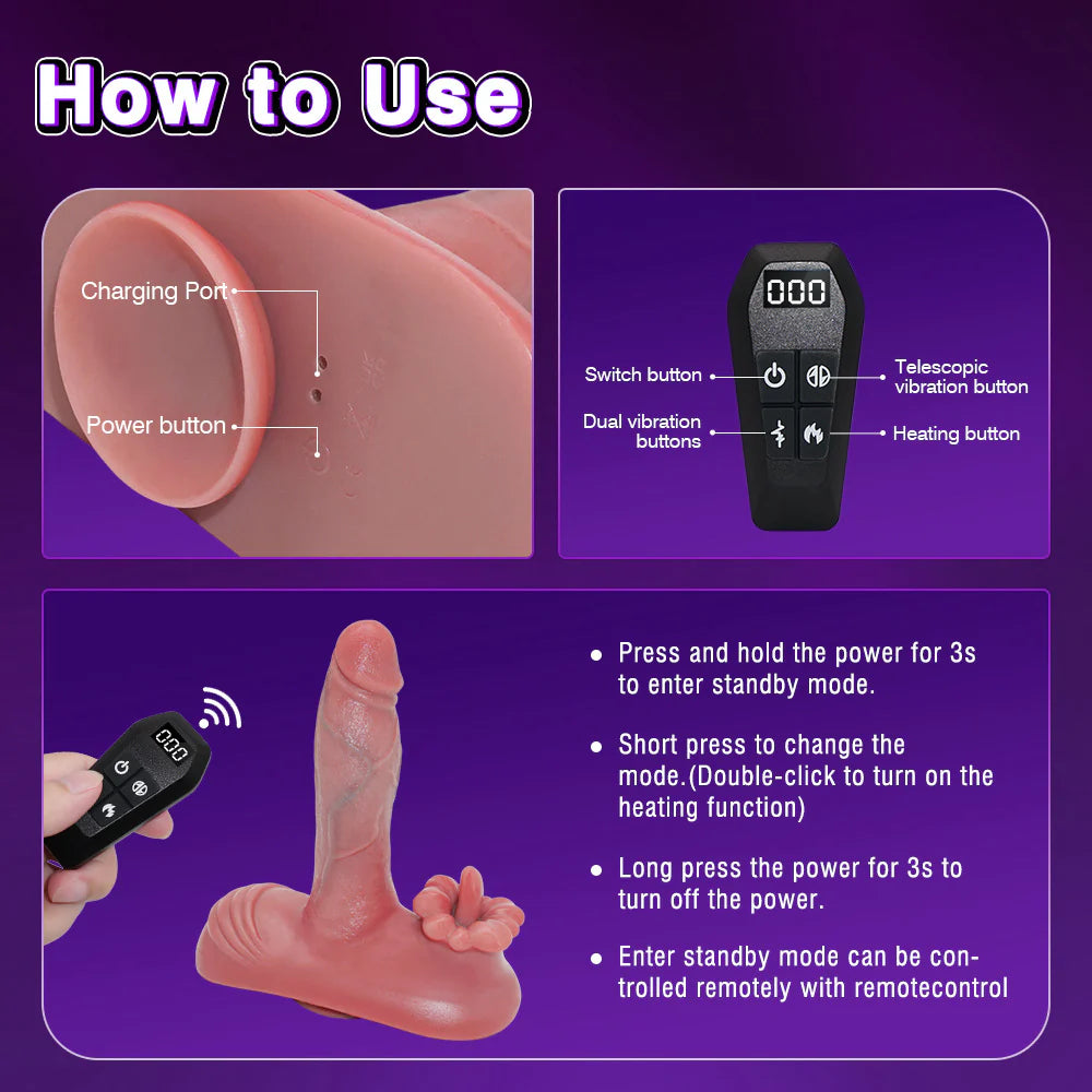 Realistic Ride-On Dildo – Heated Grinder Vibrator