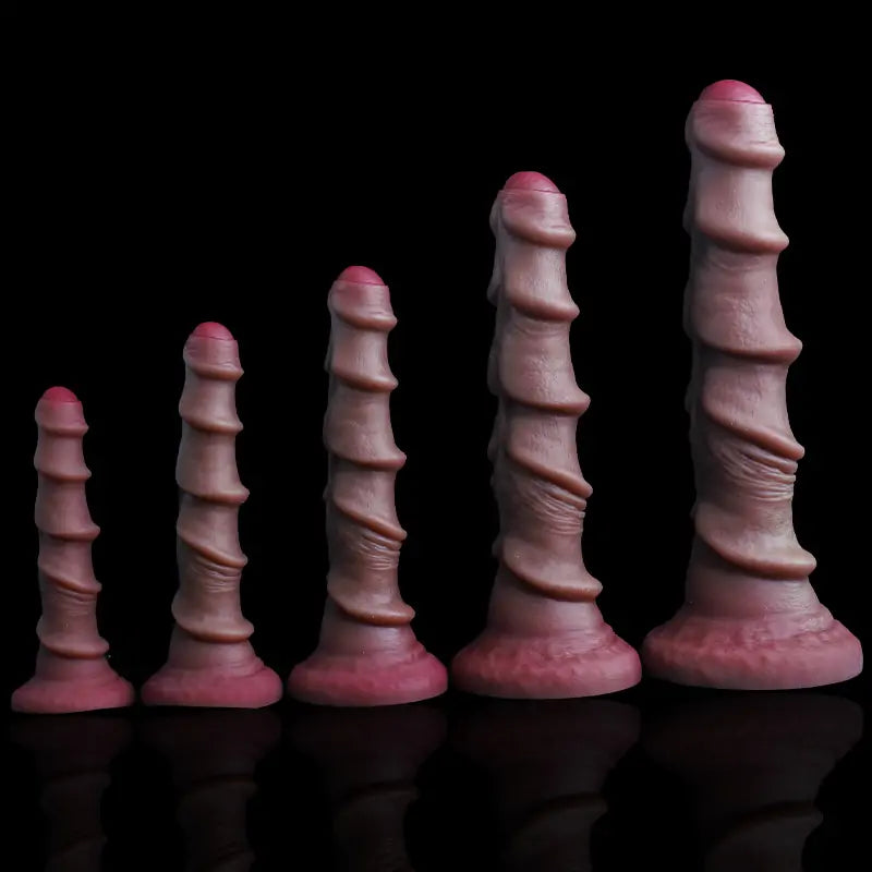 Realistic Silicone Spiral Anal Dildo 6 Size