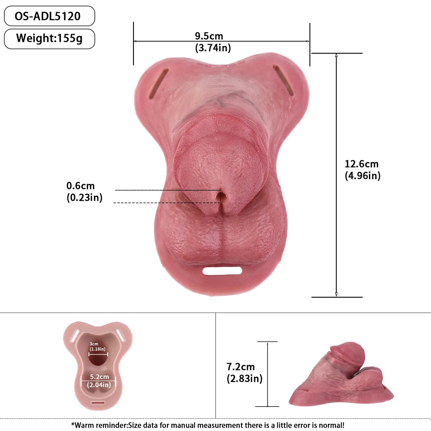 Realistic Soft Silicone FTM Packer with Straps