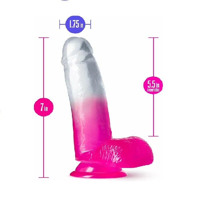 Realistic Clear Crystal Dildo with Hands-Free Suction Base