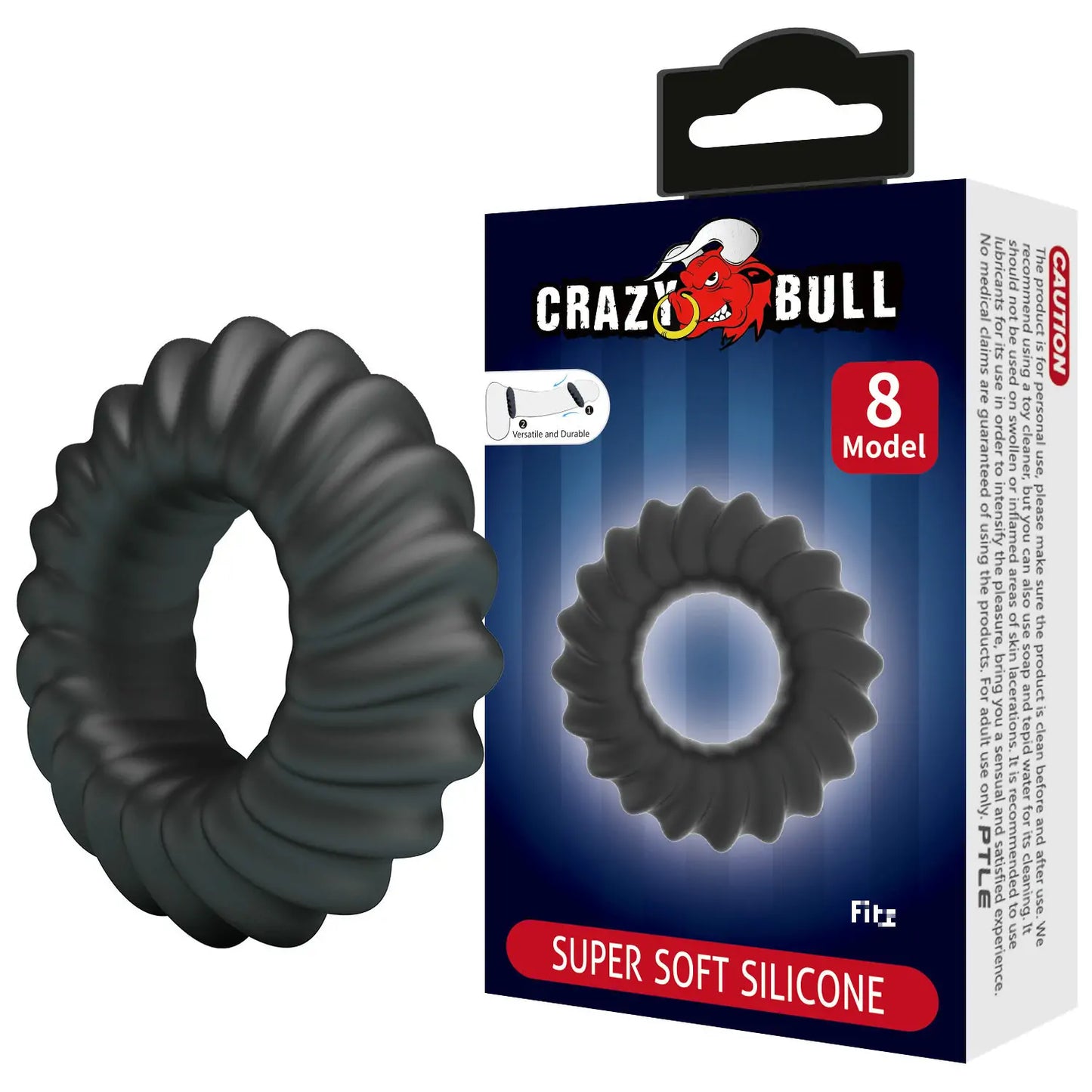Ribbed Cock Ring Silicone Grip Loop