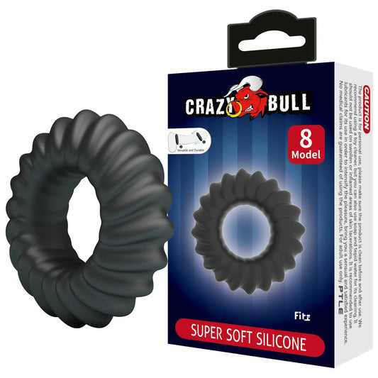 Ribbed Cock Ring Silicone Grip Loop