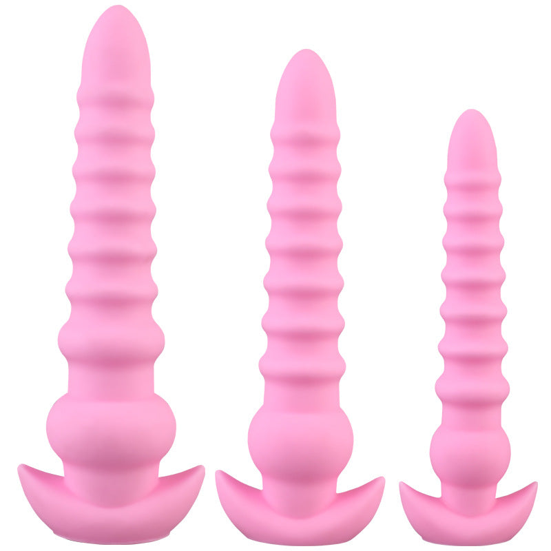 Ribbed Anal Dildo Silicone Plug
