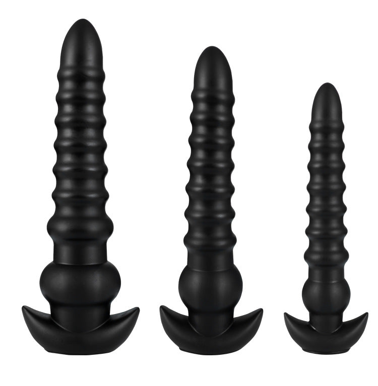 Ribbed Anal Dildo Silicone Plug