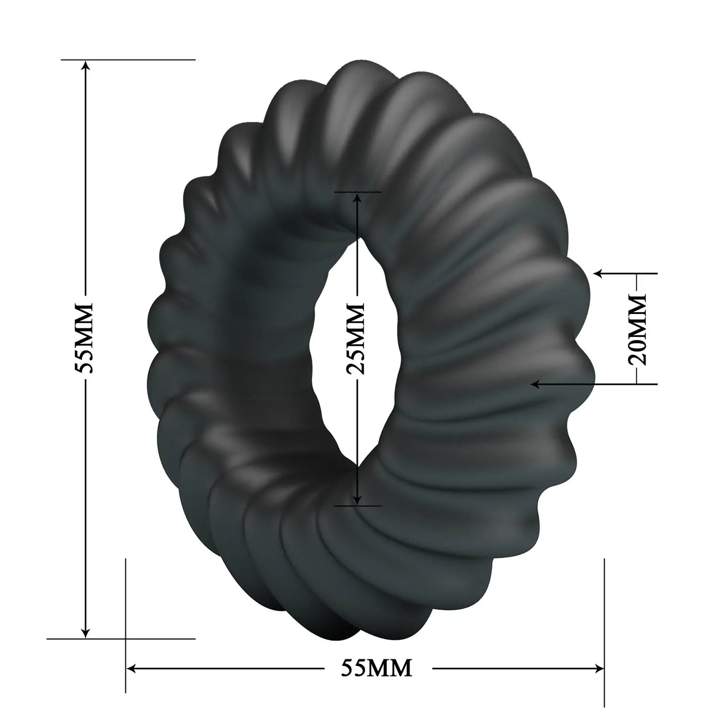 Ribbed Cock Ring Silicone Grip Loop
