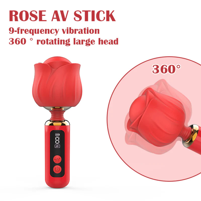 Rose AV Wand Vibrator with Rotating Head