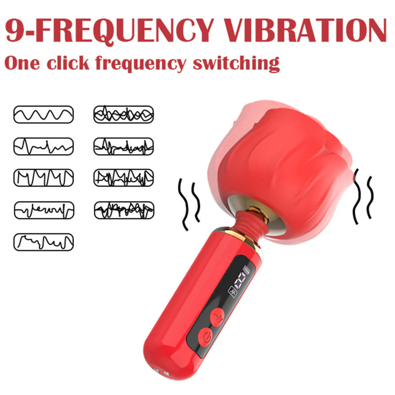 Rose AV Wand Vibrator with Rotating Head