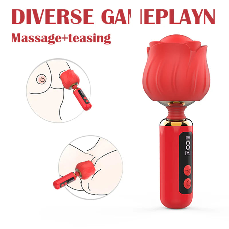 Rose AV Wand Vibrator with Rotating Head
