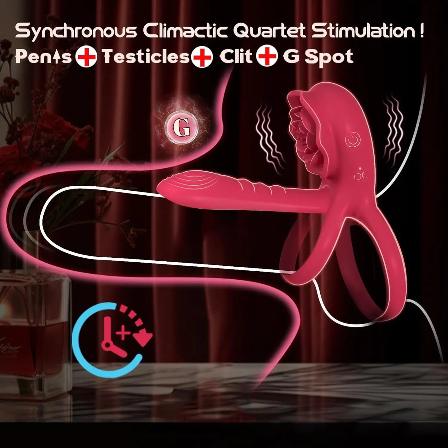 Rose Cock Ring - Vibrating Stimulator