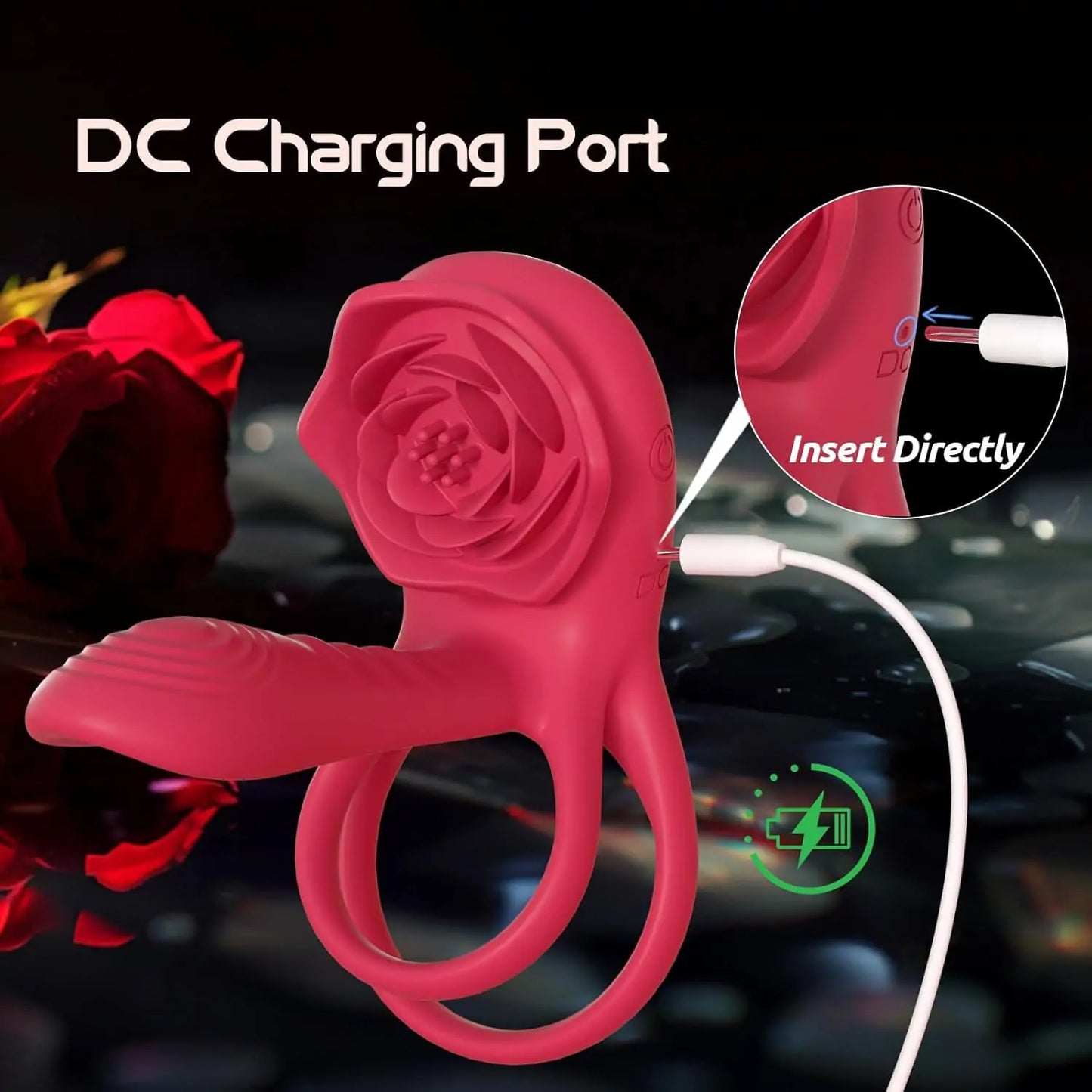 Rose Cock Ring - Vibrating Stimulator