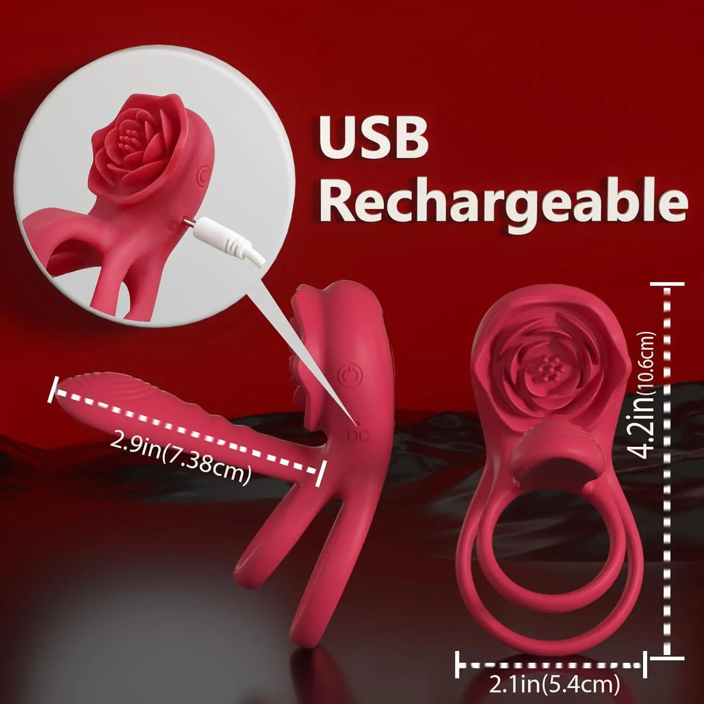 Rose Cock Ring - Vibrating Stimulator
