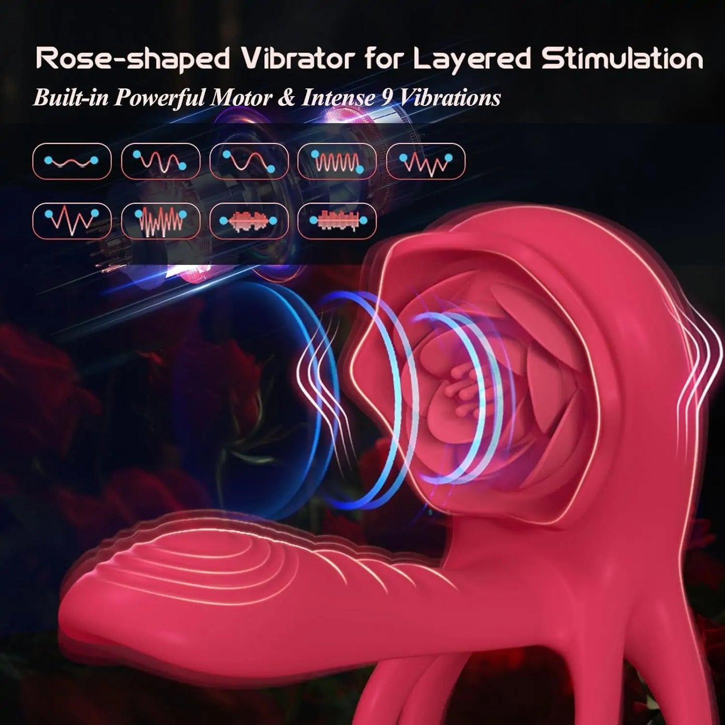 Rose Cock Ring - Vibrating Stimulator