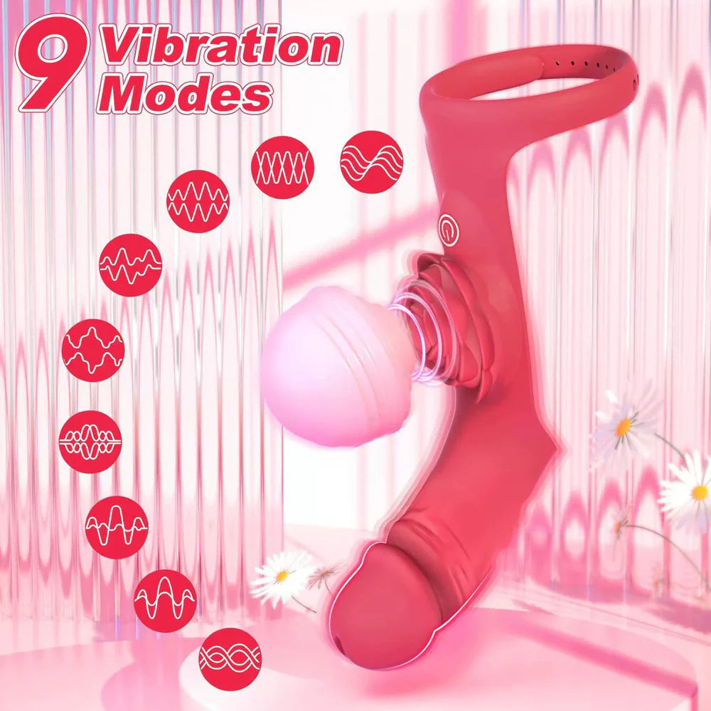 Rose Style Vibrating Finger Dildo