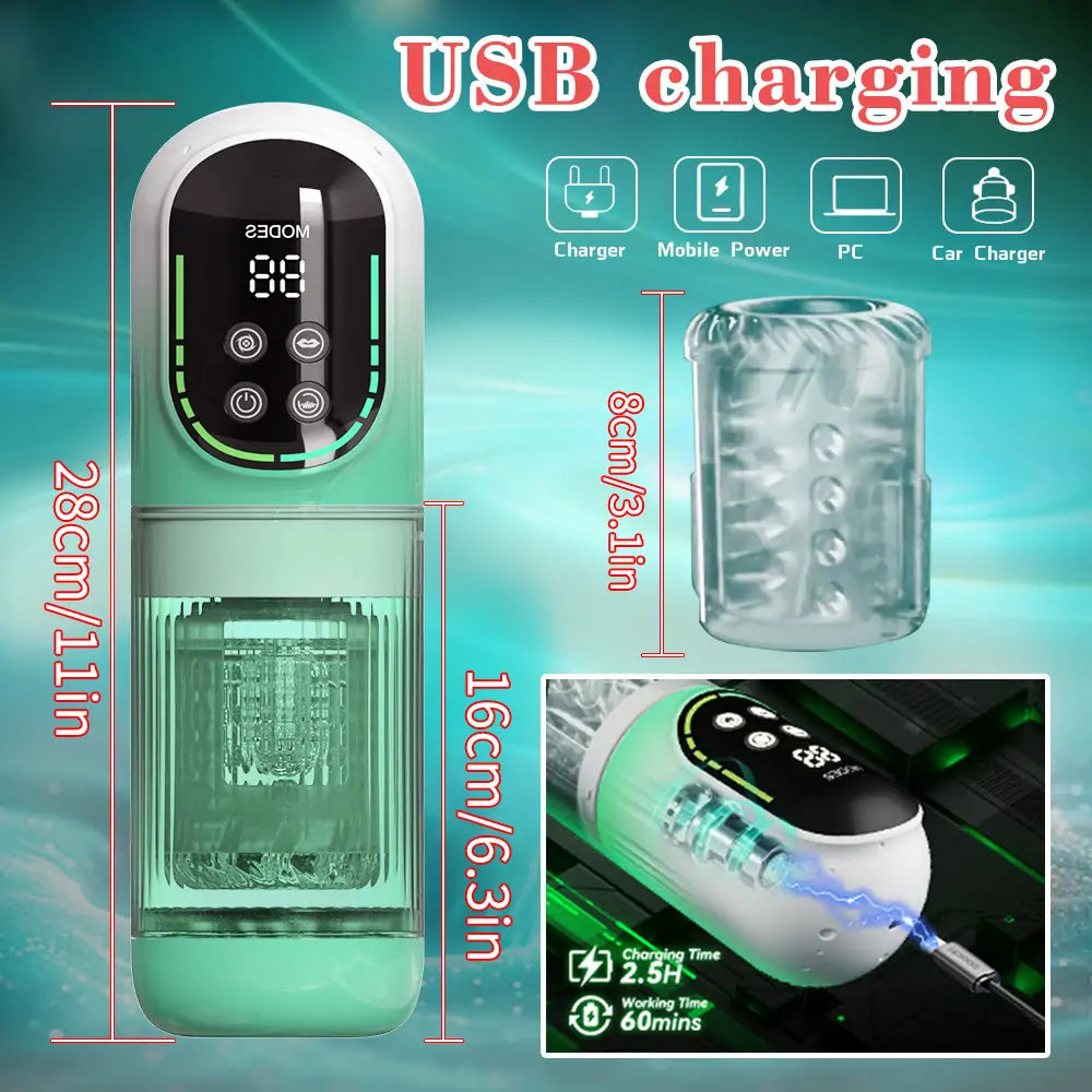 Rotational Suction Vibe Male Masturbator with App