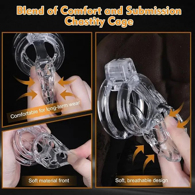 Rubber Chastity Cage with Breathable Design