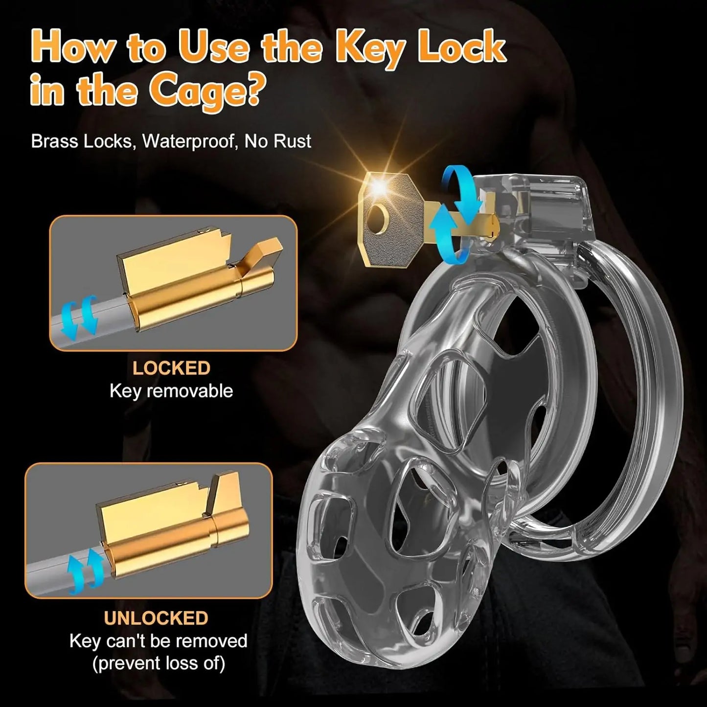 Rubber Chastity Cage with Breathable Design