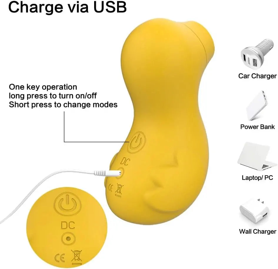 Rubber Duck Vibrator Clitoral Sucking Toy