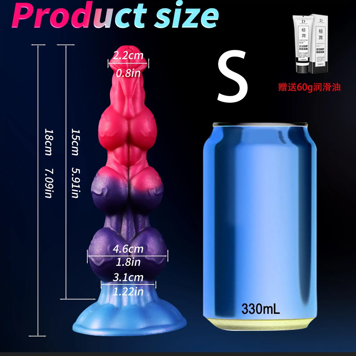 Dog Anal Beads Knot Dildo 7 Inches