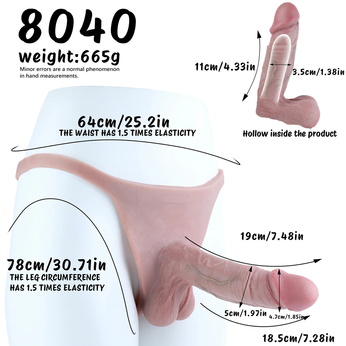 Flex Fit-Hollow Strap-On Panties with Silicone Inserts