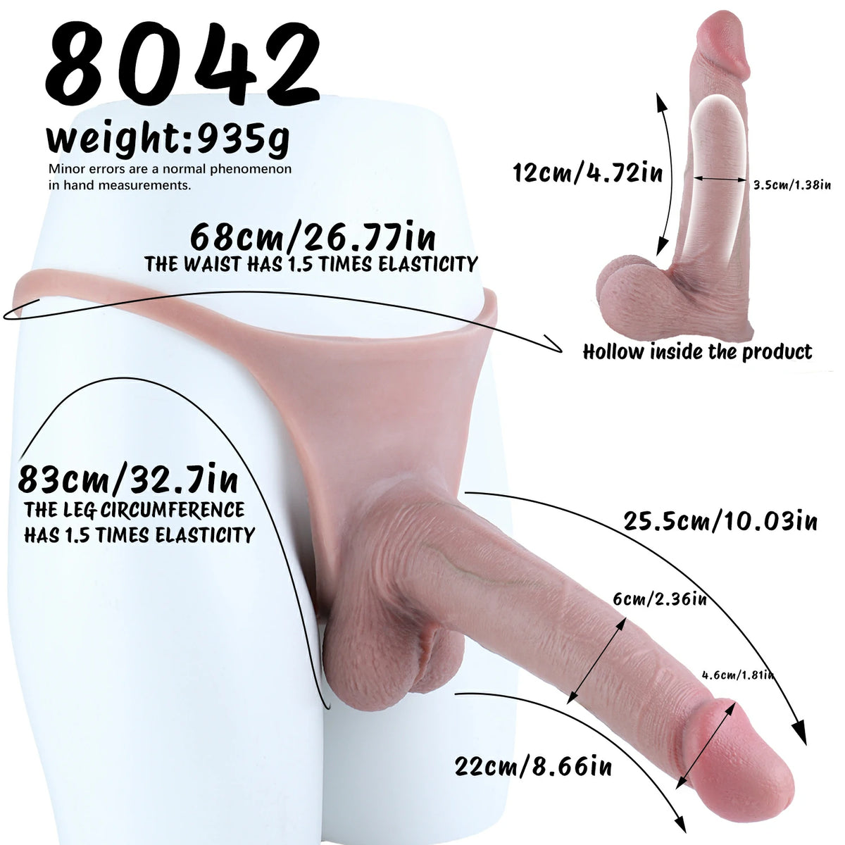 Flex Fit-Hollow Strap-On Panties with Silicone Inserts