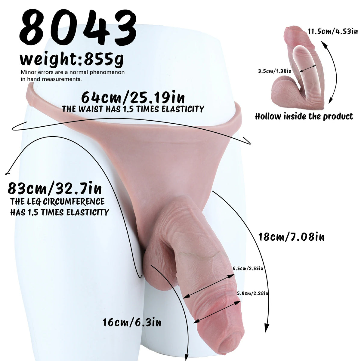 Flex Fit-Hollow Strap-On Panties with Silicone Inserts