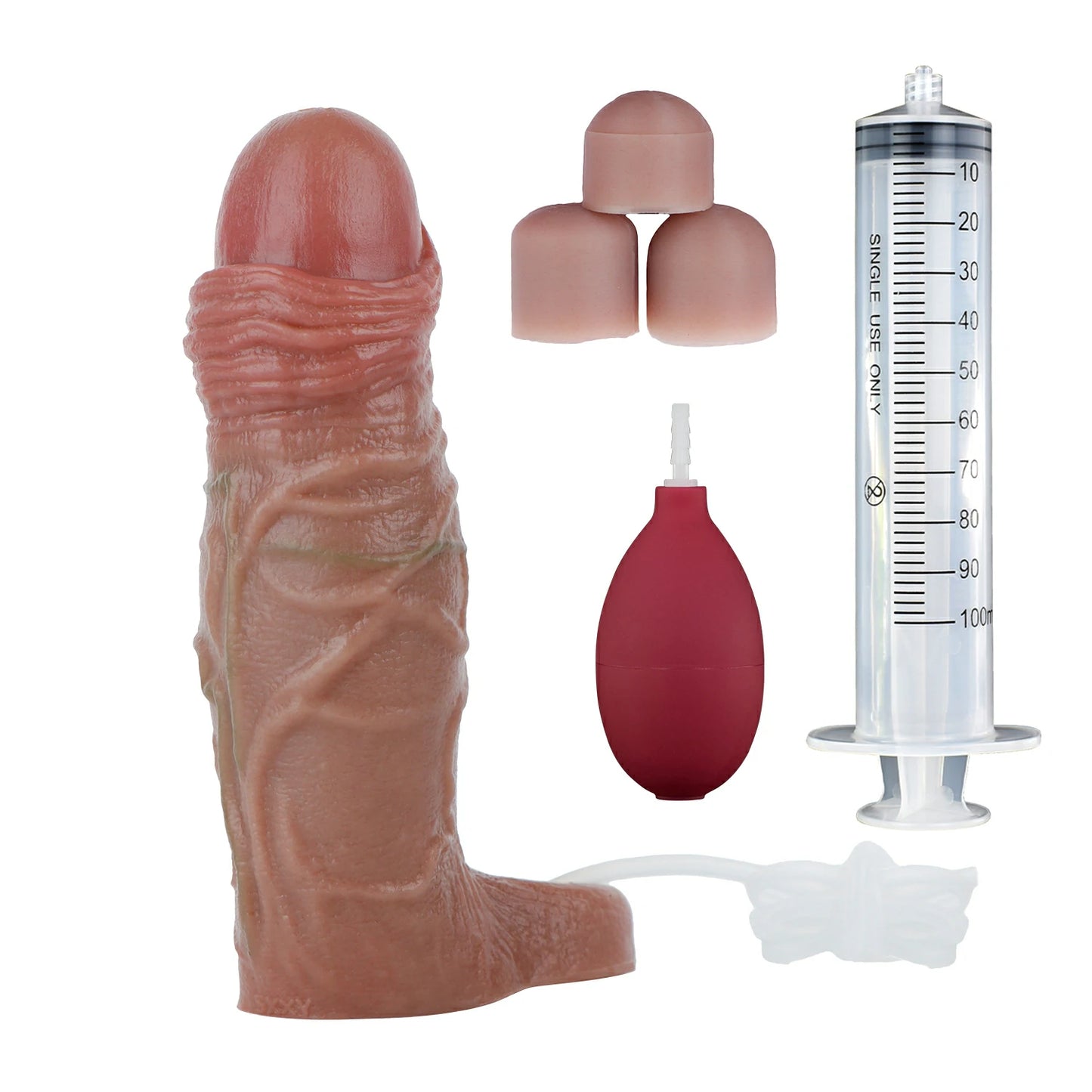 2-in-1 Ejaculating Dildo & Penis Extension Sleeve