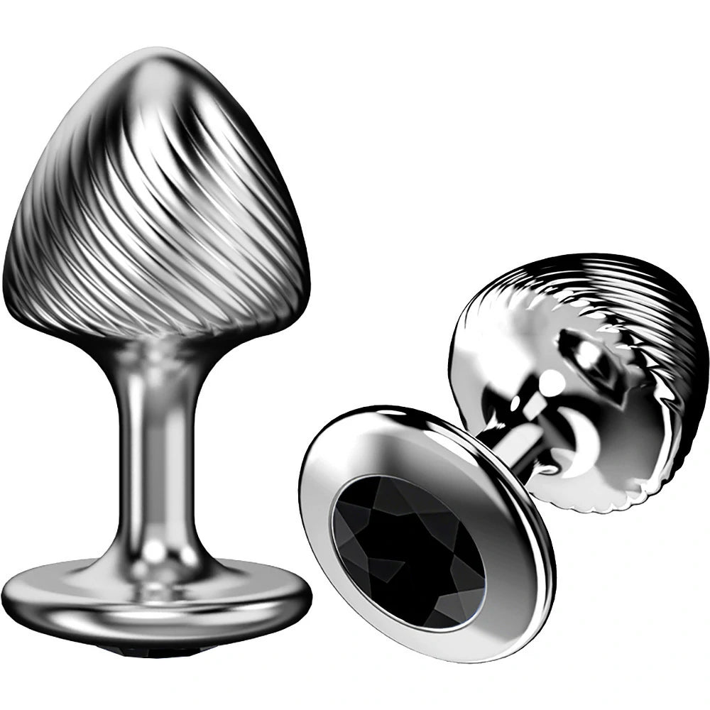 Crown Jewels Ribbed Gemstone Metal Butt Plug Collection