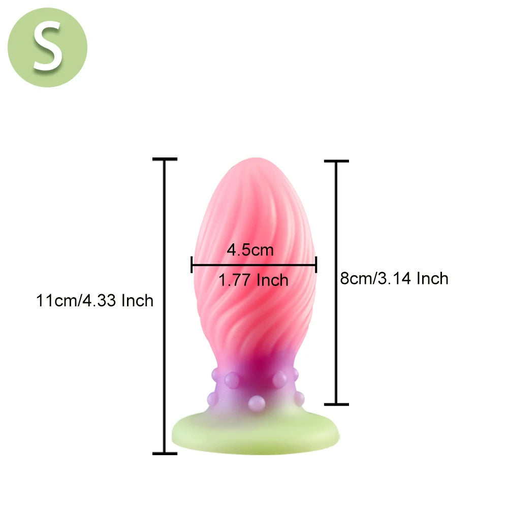 Spiral Ripple Teardrop Silicone Anal Plug