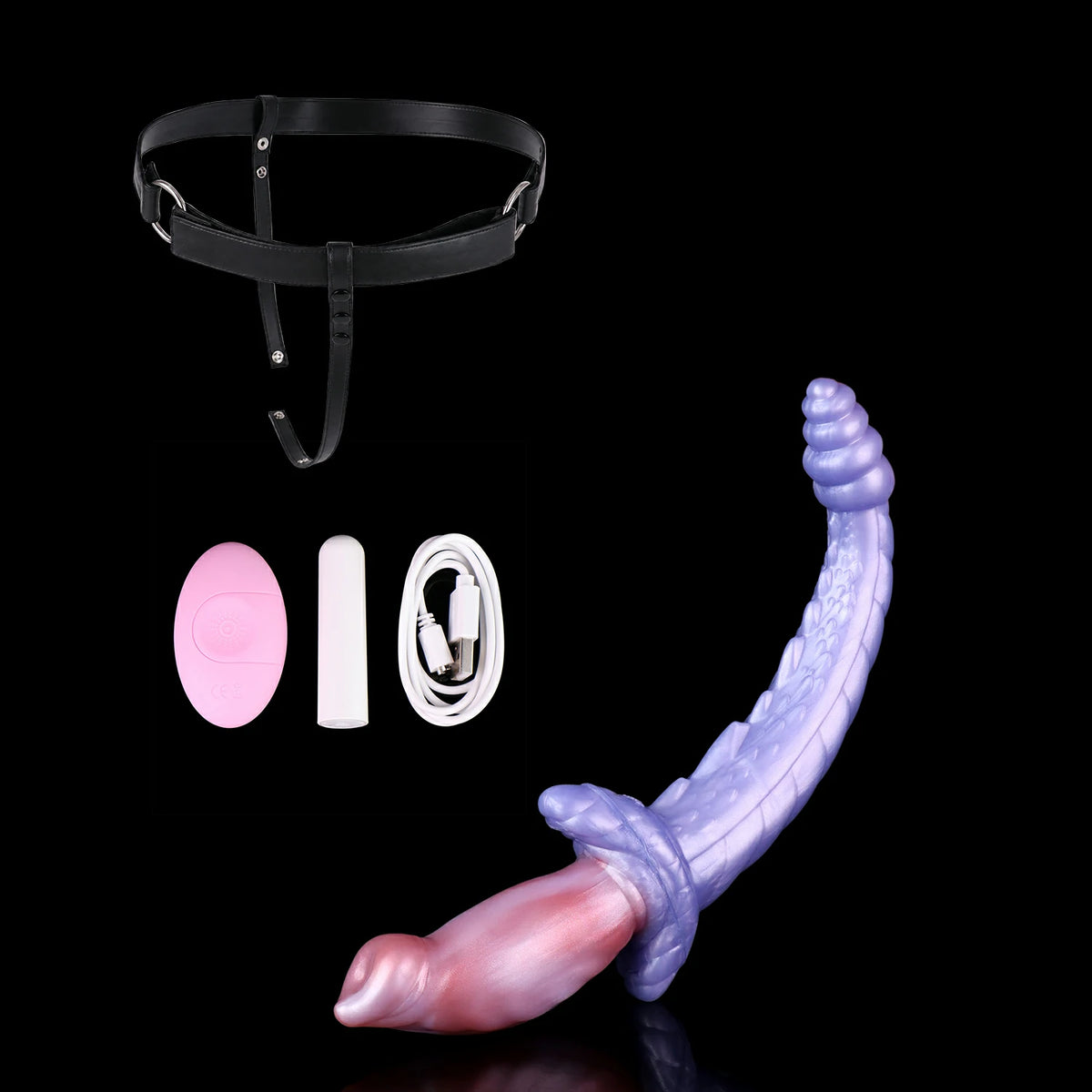 Rattletail Kane – Double-Ended Dragon Dildo with Insertable Vibrator
