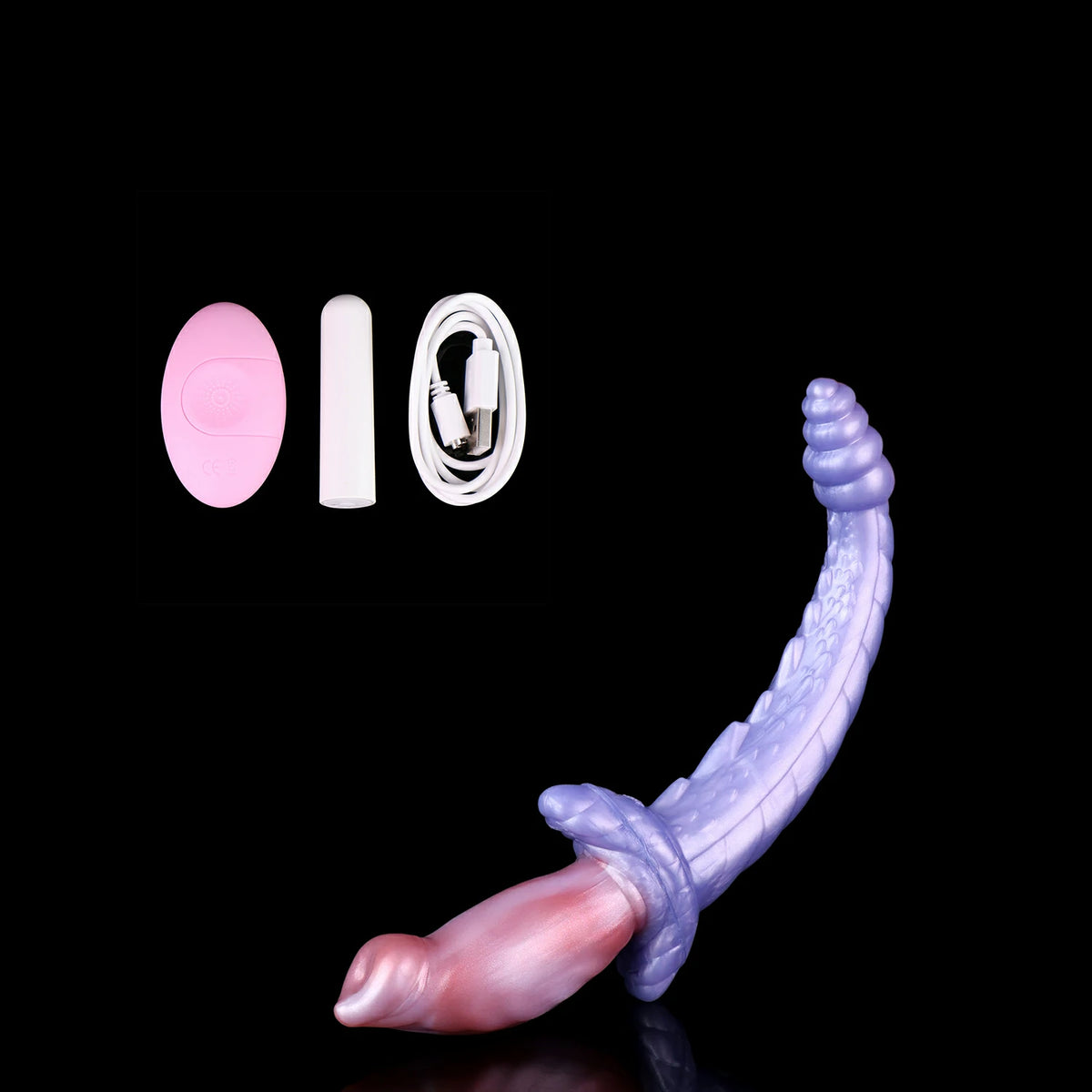 Rattletail Kane – Double-Ended Dragon Dildo with Insertable Vibrator
