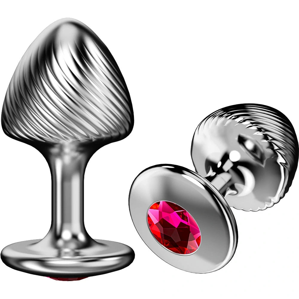 Crown Jewels Ribbed Gemstone Metal Butt Plug Collection