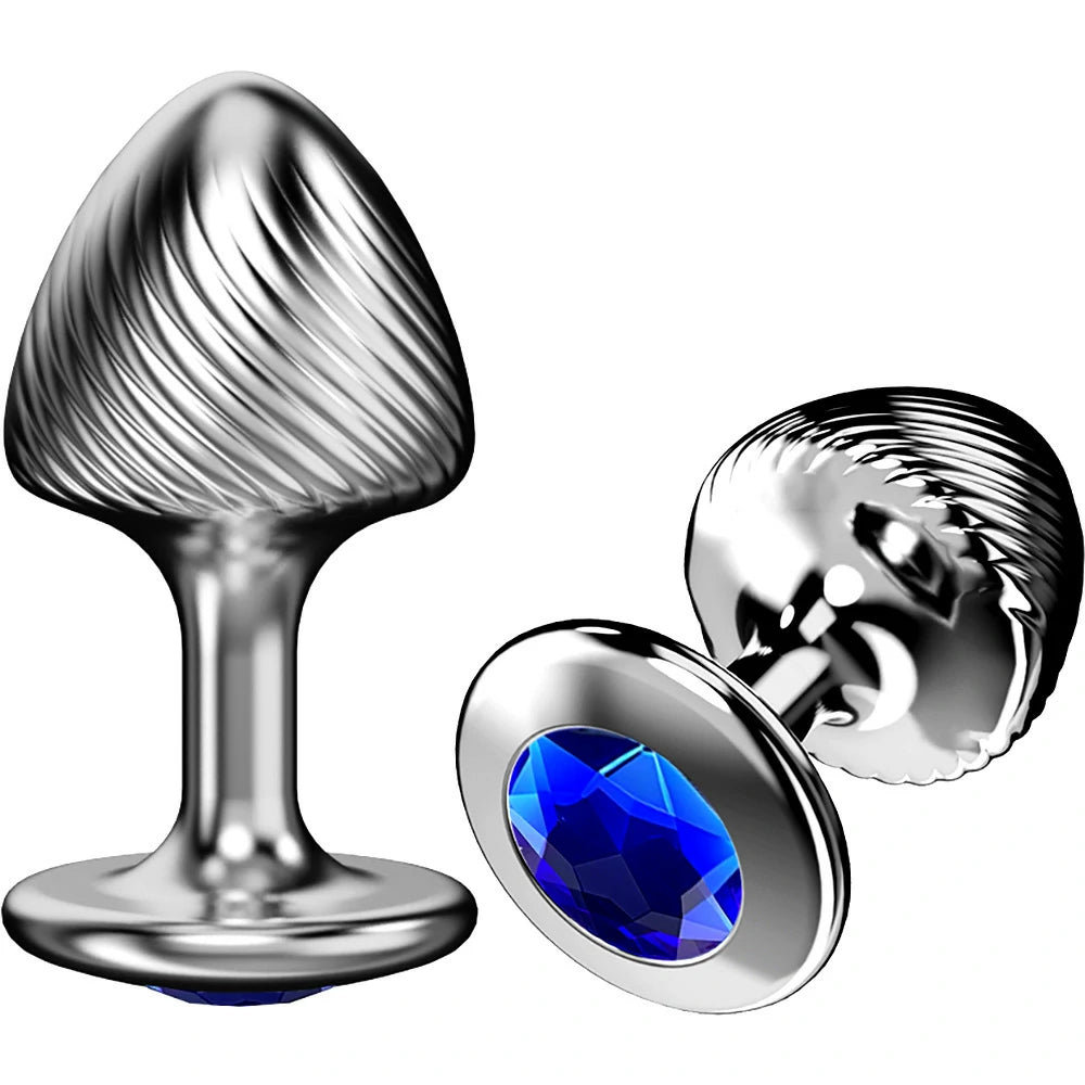 Crown Jewels Ribbed Gemstone Metal Butt Plug Collection