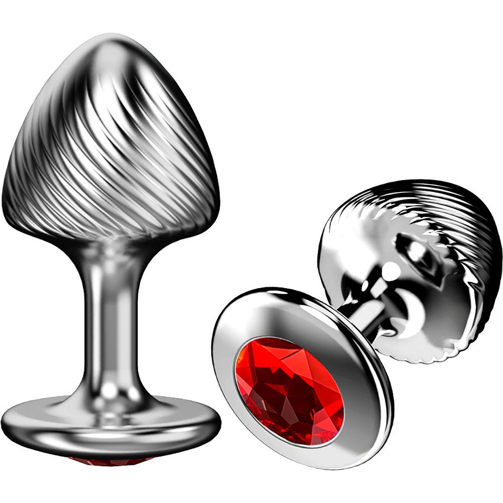 Crown Jewels Ribbed Gemstone Metal Butt Plug Collection