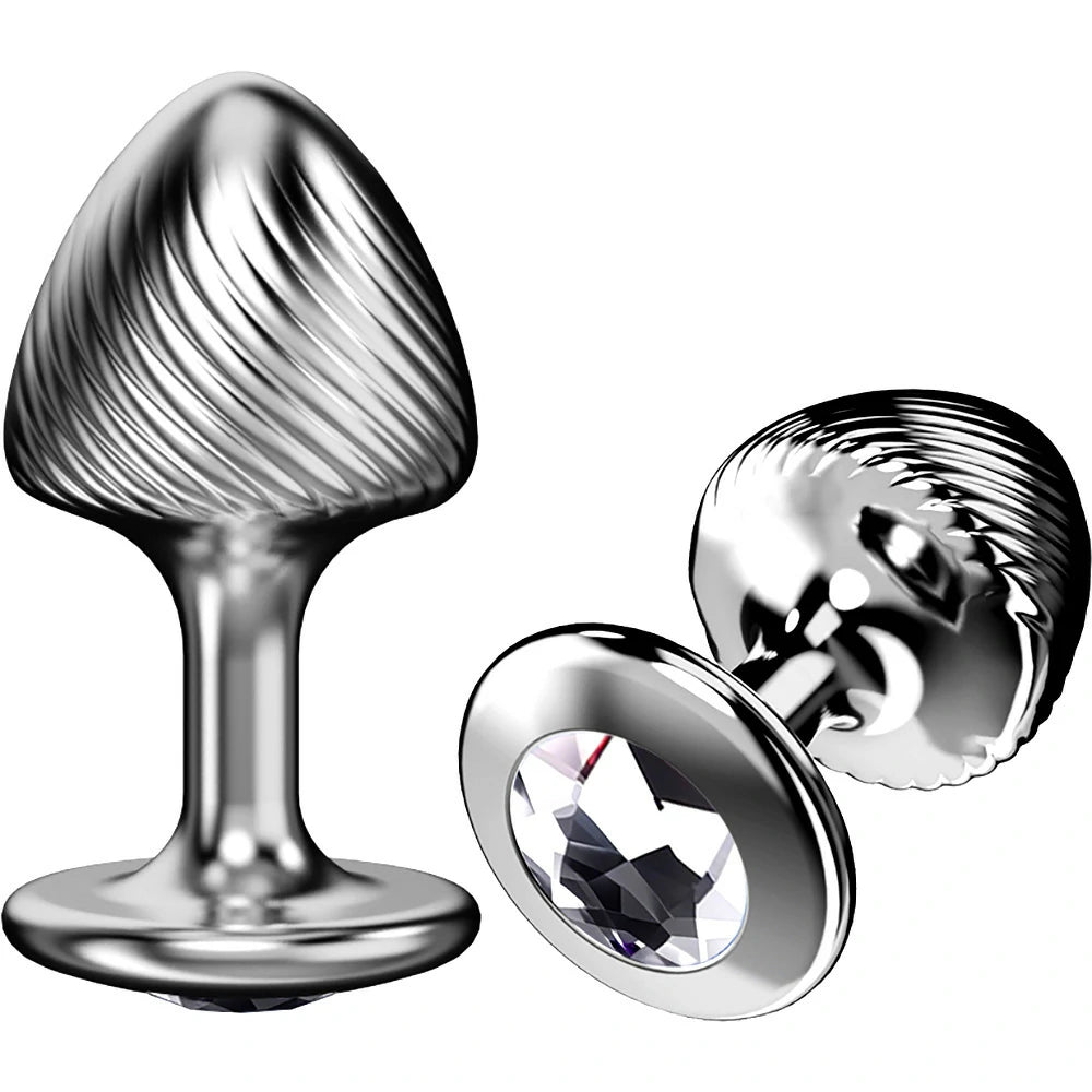 Crown Jewels Ribbed Gemstone Metal Butt Plug Collection